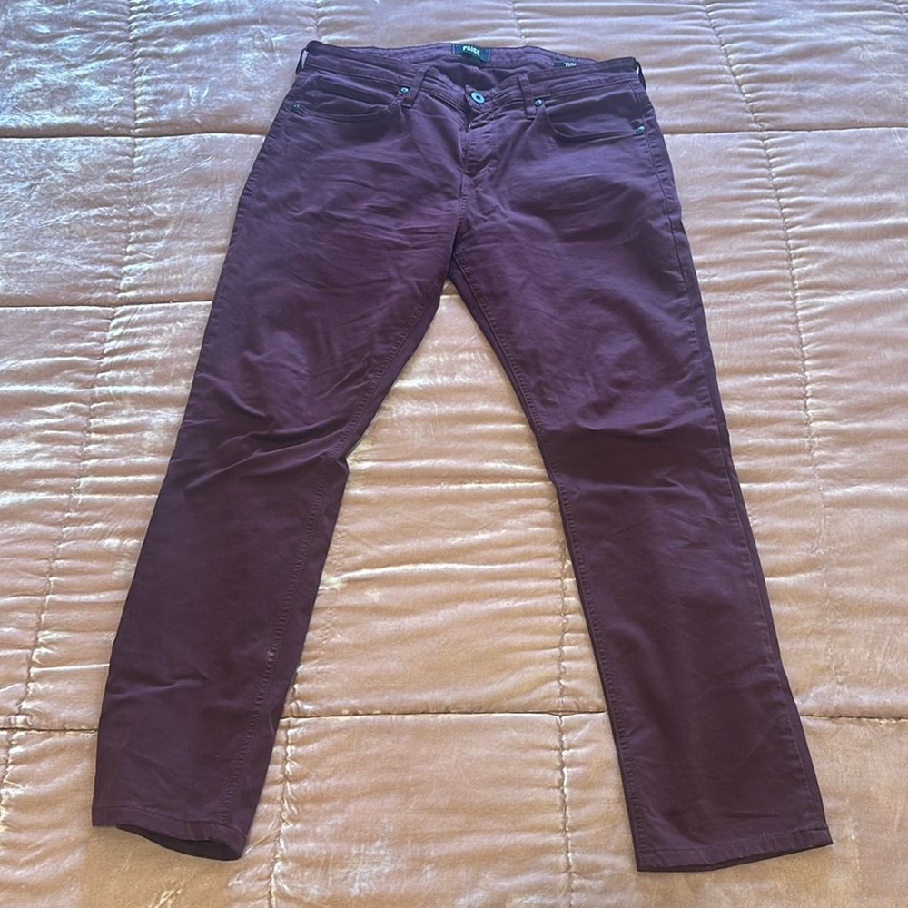 Paige burgundy pants 34 x 32
